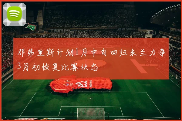 邓弗里斯计划1月中旬回归米兰力争3月初恢复比赛状态